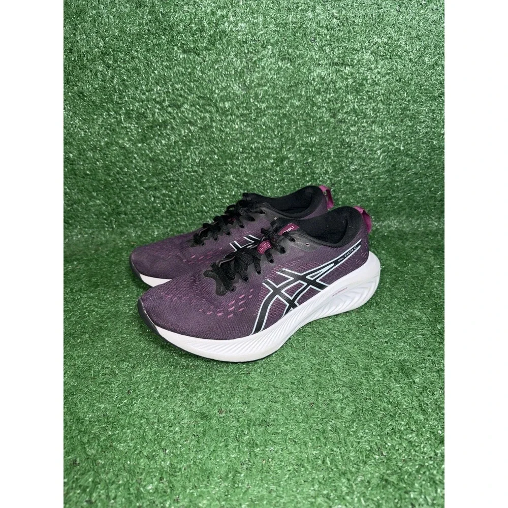 ASICS Women Size 7 Gel Excite 10 Black Purple Running Shoes Gym Sneaker 1012B418